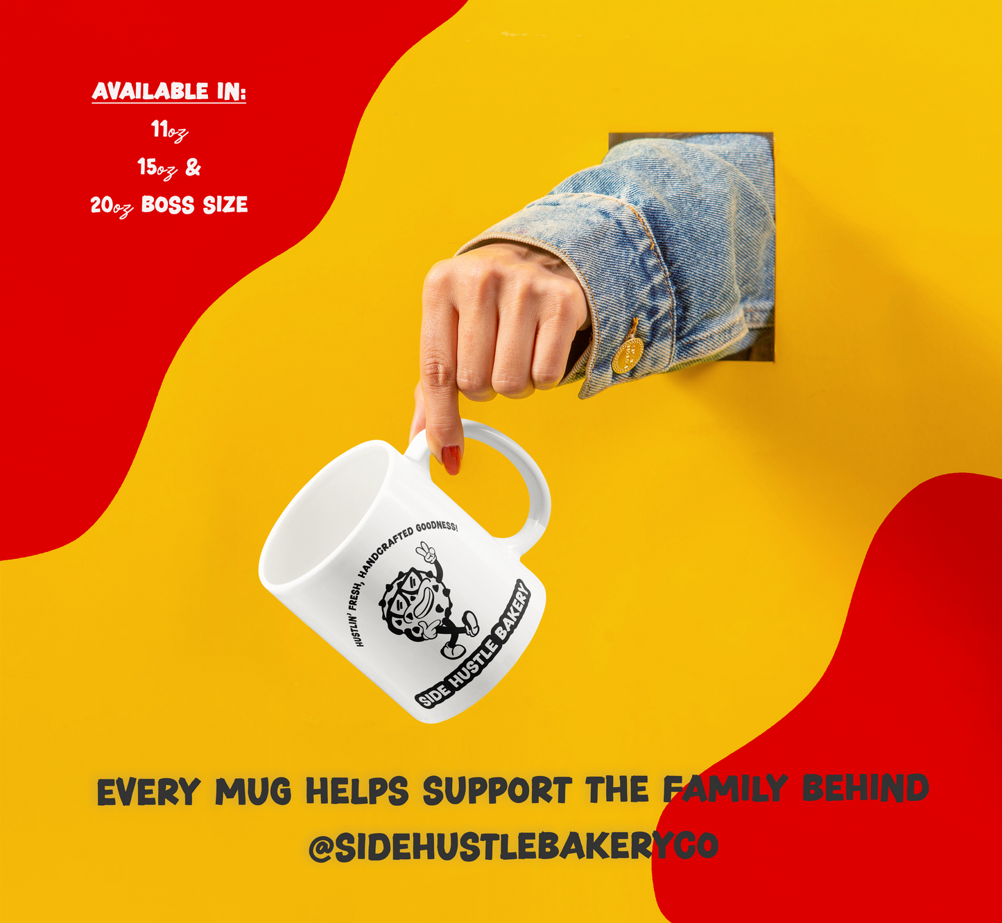 🍪 Side Hustle Coffee Mug – Support the Bakery, Sip the Grind ☕️